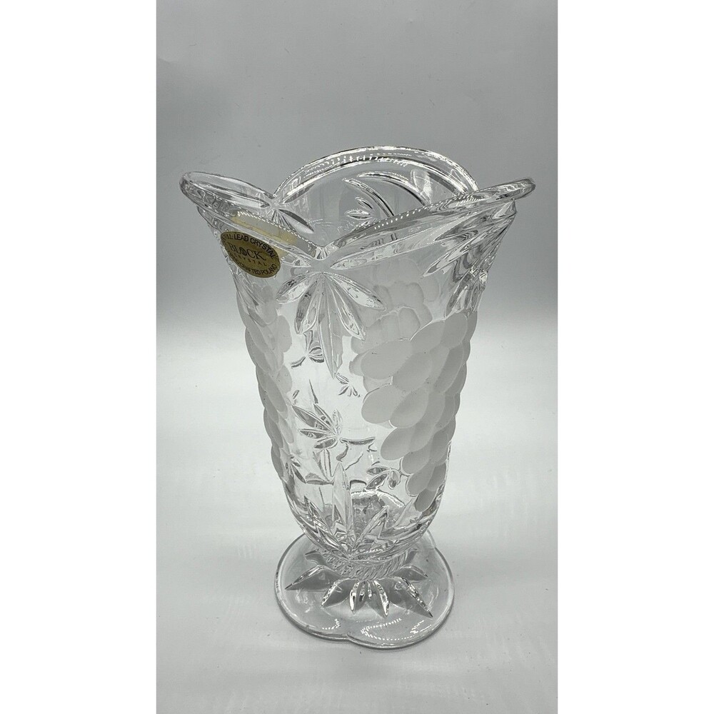 Block Lead Crystal Tuscan Frosted Grapes Savannah 10" Vase